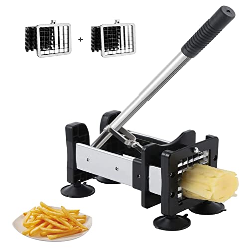 Tophie Coupe Frite Professionnel, avec des Lames de 1/2" et 3/8" de Rechange Tranchantes en Acier Inoxydable de Haute Qualité