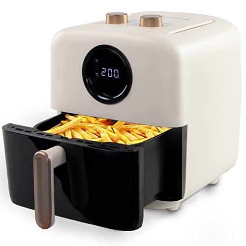 Mobiclinic, Friteuse sans huile, Taille XL, 5 Litres, Style vintage, 10 programmes, 1500W, 200ºC, Fenêtre transparente, Affichage LED, Limos, Airfryer, Système de dissipation de la chaleur