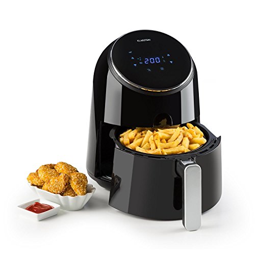 Klarstein airvital - Friteuse à air chaud, Plusieurs coloris, Pas d'odeur de graisse, Jusqu'à 80% de calories en moins, Panier à friture, Revêtement anti adhésif, Cuve de 3,5L, Anthracite Noir