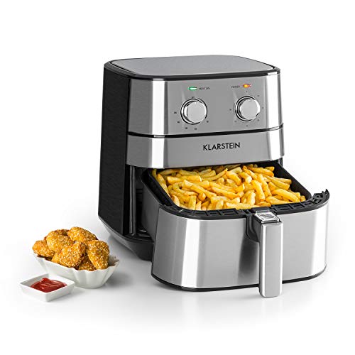 Klarstein AeroVital - Friteuse à air chaud, 5,4L, 1700W, Thermostat, Timer, Acier inoxydable, argent