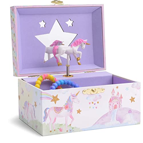 Jewelkeeper - Boîte à Musique de Rangement de Bijoux pour Fille, Licorne à Paillettes - Mélodie The Beautiful Dreamer