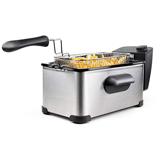 Taurus Fry3 - Friteuse électrique 2000W, 3L, Position égouttage huile, pour 4 à 5 portions, Température réglable, Inox