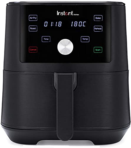 Instant Pot Vortex, Friteuse à Air Électrique 4 en 1 - Multicuiseur avec Fonctions Friteuse à Air, Pâtisserie, Rôtir et Chauffe-Plat, Minuteur - Puissance 1700W, 5.7 L - Couleur Noir
