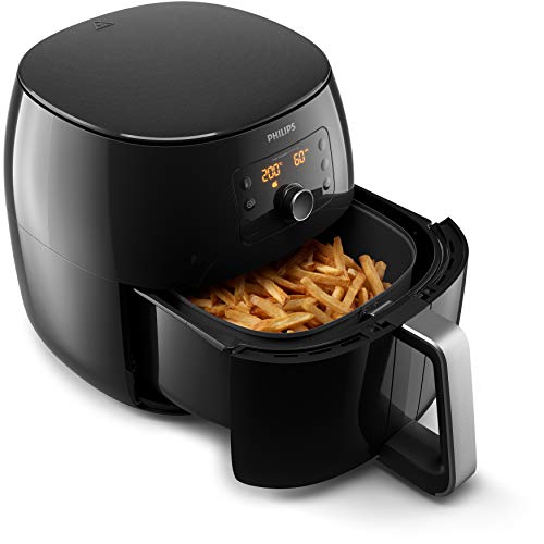 Philips Premium Airfryer XXL - 7.3 L, Friteuse Sans Huile, Technologie Rapid Air et Élimine Graisses, Séparateur Inclus, NutriU App Recipes (HD9762/90)