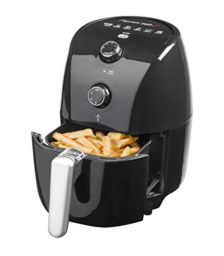Bestron Friteuse à air chaud, Technologie PrepAir, Arrêt automatique, 1,5 l, 900 W, Noir