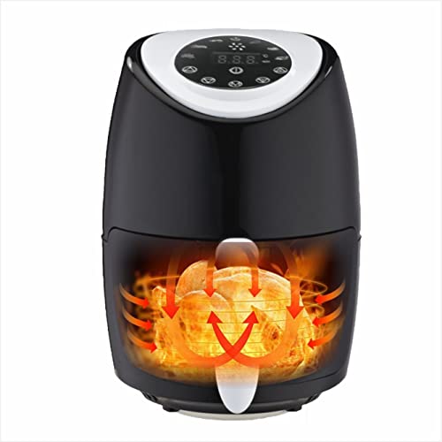 ECOFRY Friteuse à air chaud sans huile de 2 L, 1000 W, avec grill, minuteur et livre de recettes (français non garanti)