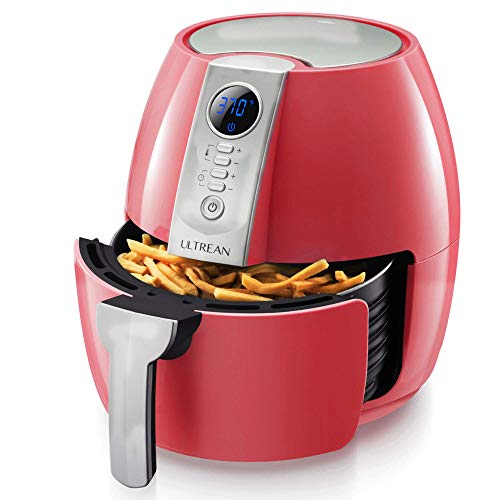 Ultrean Friteuse Sans Huile, Air Fryer 4L - 1500W, Friteuses à Air Chaud avec Ecran LCD Numérique, Adapté pour cuire, griller, rôtir les cuisine saine