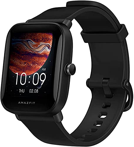 Amazfit Bip U Pro Montre Connectée Homme avec GPS Intégré, Trackers d'activité avec SpO2 Suivi de Rythme Cardiaque/Sommeil/Stress, 60+ Modes Sportifs, 5 ATM Etanche Montre Sport (Noir)