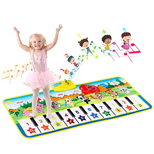 EXTSUD Tapis Musical Bébé Piano Tapis de jeu Musical Instrument Touch Jeu Clavier pour enfants 100x36cm