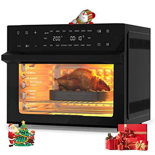 LIVHOOU Friteuse sans Huile 30L, Friteuse à Air Chaud 18 IN 1 1800 W, cuisson faible en gras et sans huile, minuterie et contrôle de la température LED-Touchscreen, double cuisson, 6 Accessoires