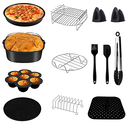 Lot De 12 Accessoires De Friteuse CarrÉS Sans Huile 5,5 L for COSORI/PRINCESS/INNSKY/PROSCENIC/PHILIPS 5,2 L 5,5 L 5,7 L Et Plus Encore Toutes Les Marques De Friteuses À Air CarrÉEs, Sans BPA