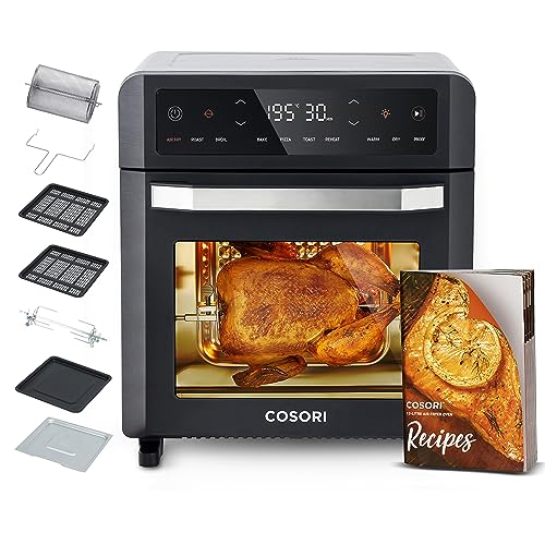 COSORI Air Fryer Mini Four 12L, Friteuse sans Huile 1800w, Fonctions 11 en 1 avec Airfryer, Déshydrater, Réchauffer et KeepWarm, Friteuse Electrique Inclusifve Livre de Reccetes et 6 Accessoires