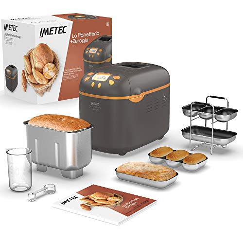 Imetec La Panetteria +Zero Glu - Machine à Pain, Ciabatta, Petits Pains, Pâte à Pizza, Gâteau, Confitures Avec ou ni Gluten - 20 Programmes Automatiques, Levage Contrôlée, Sans BPA + Livre Recettes
