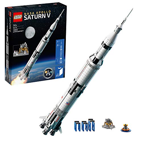 LEGO 92176 NASA Apollo Saturn V, Maquette de Construction Fusée, Navette Spatiale, pour Collectionneurs, Vaisseaux Spatiaux, Idée Cadeau Ado 14 - 15 Ans