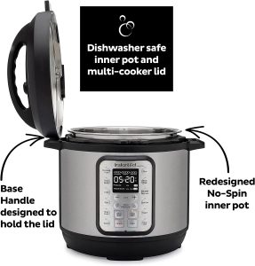  Instant Pot Autocuiseur électrique DUO PLUS 8L. 15 programmes intelligents: autocuiseur, cuiseur à riz, mijoteuse, vapeur