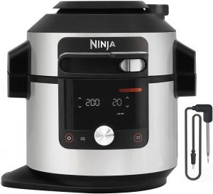 NINJA Foodi MAX OL750UK SmartLid - Comparatif Multi-cuiseur 15-en-1 avec système de cuisson intelligent et sonde de cuisson numérique - 7,5 L