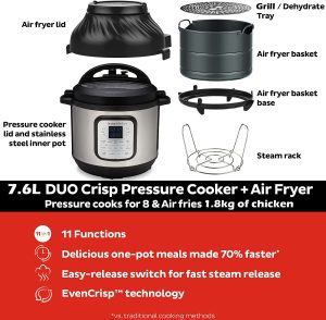 Instant Pot DUO CRISP + Air Fryer 8L Multi cuiseur